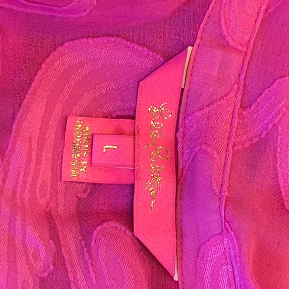 Lilly Pulitzer Natalie Shirtdress Beach Swim Cover Up Neon Pink - Picture 5 of 8